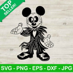 Mickey Jack Skellington SVG, Mickey In Jack Costume SVG, Jack Skellington SVG