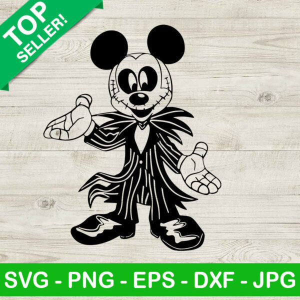 Mickey Jack Skellington SVG, Mickey In Jack Costume SVG, Jack Skellington SVG