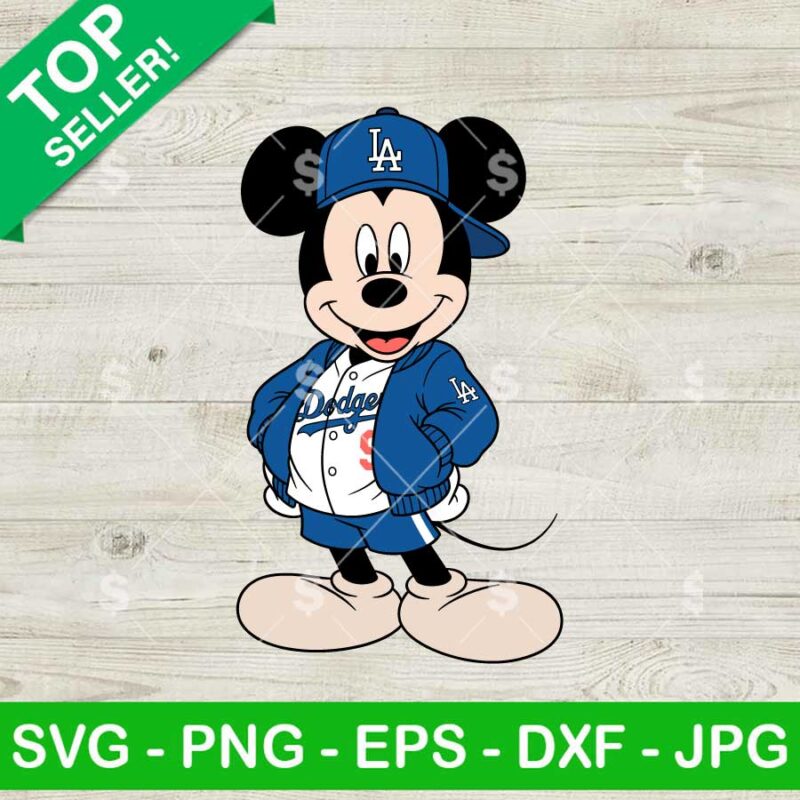 Mickey Mouse La Dodgers SVG, Disney Mouse MLB SVG, Mickey Sport Style SVG