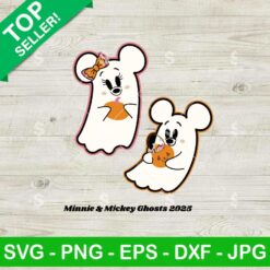 Mickey and Minnie Mouse Ghost SVG