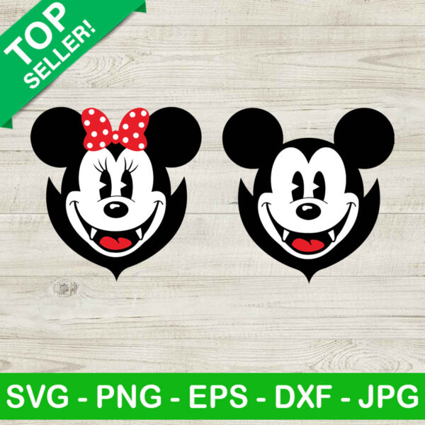 Mickey And Minie Dracula SVG, Disney Halloween SVG, Mickey Head Halloween SVG