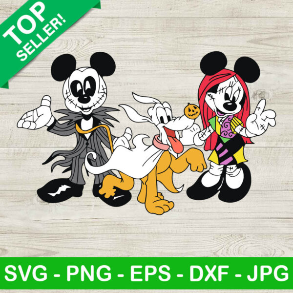 Mickey and minnie Jack skellington SVG, Jack skellington Disney SVG, Nightmare before christmas halloween SVG