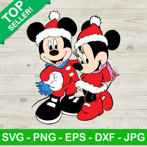 Mickey and minnie santa claus SVG