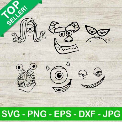 Mike wazowski and james p sullivan face svg