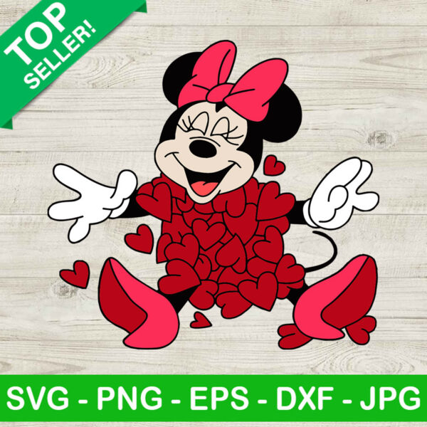 Minnie Mouse Valentine Heart SVG, Valentine SVG, Minnie Mouse SVG