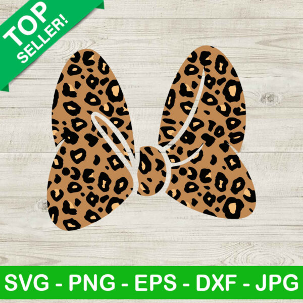 Minnie mouse bow leopard SVG, Cheetah bow SVG, Disney Minnie SVG