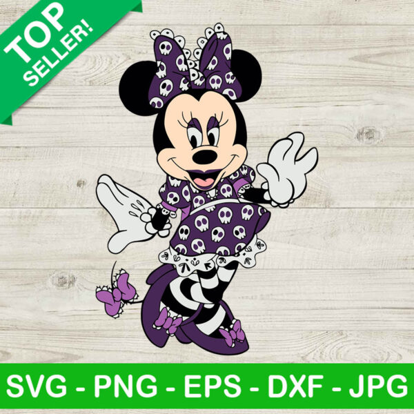 Minnie mouse gothic style SVG, Gothic Minnie SVG, Minnie mouse halloween SVG