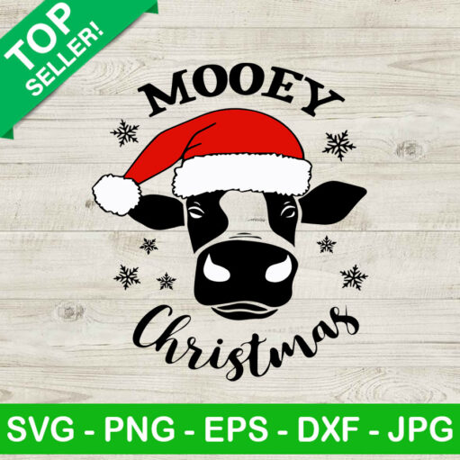Mooey Christmas SVG Heifer Santa Hat SVG Christmas Farm SVG