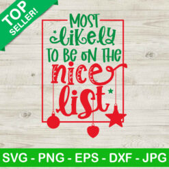 Most likely to be on the nice list SVG, Funny christmas SVG, Christmas nice list SVG