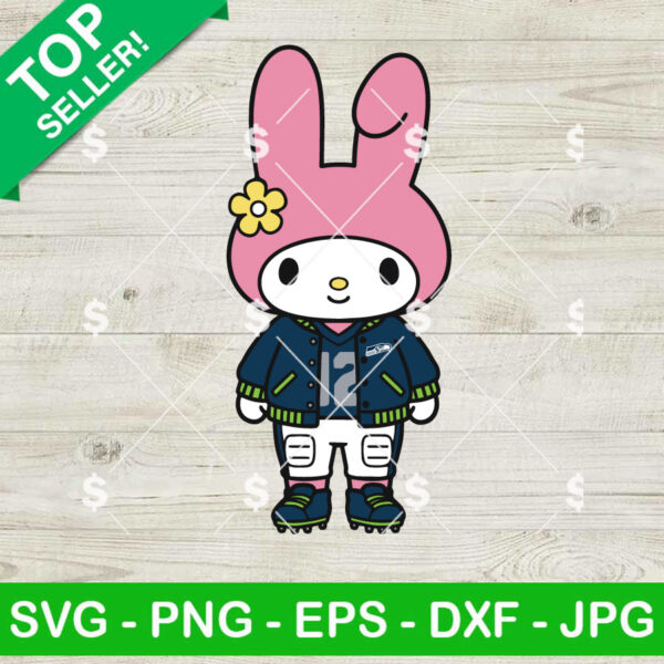 My Melody Wearing Seattle Seahawks Football SVG