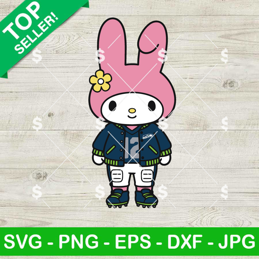 My Melody Wearing Seattle Seahawks Football SVG