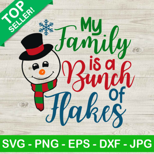 My family is a bunch of flakes snowman SVG