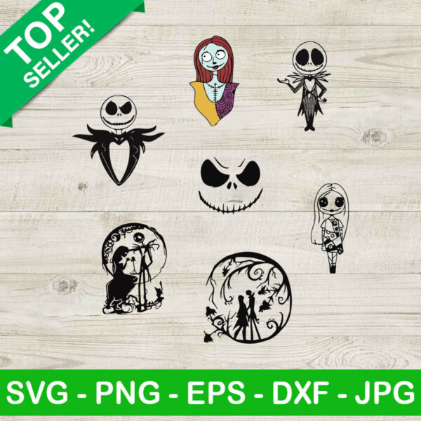 Nightmare before christmas bundle halloween SVG, Jack skellington SVG, Jack and sally bundle SVG