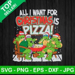 Ninja turtle christmas pizza SVG, Ninja turtle with santa hat SVG, Ninja turtle pizza SVG