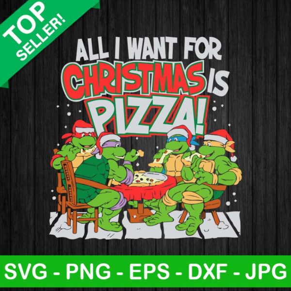 Ninja turtle christmas pizza SVG, Ninja turtle with santa hat SVG, Ninja turtle pizza SVG