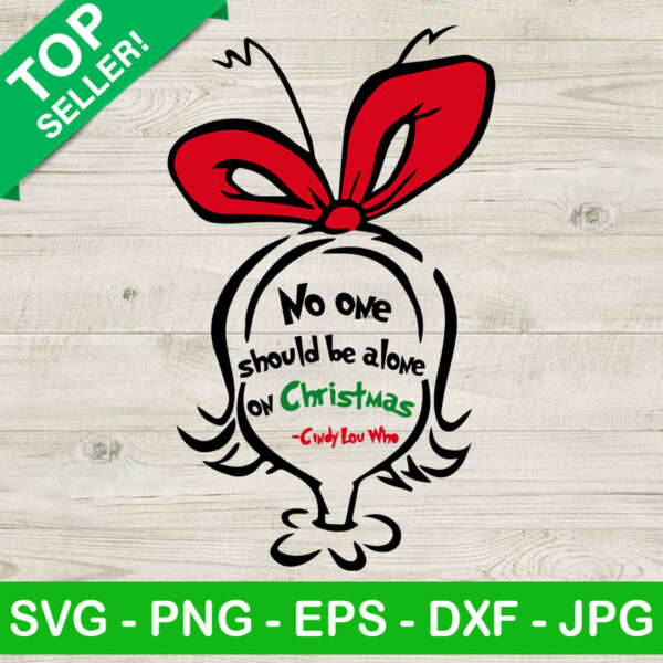 No one should be alone on christmas SVG, Cindy lou who quotes SVG, Cindy lou SVG