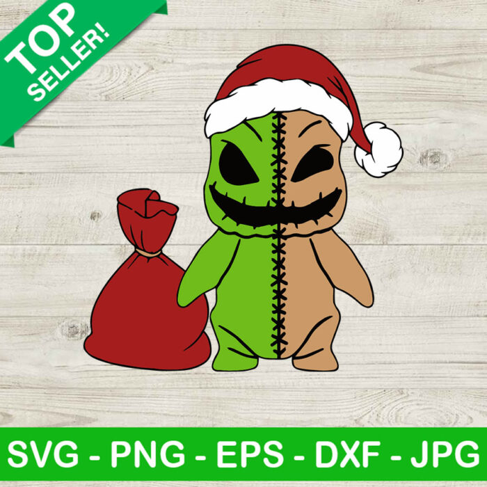Oogie boogie santa claus SVG, Oogie boogie with santa hat SVG, Christmas Oogie SVG