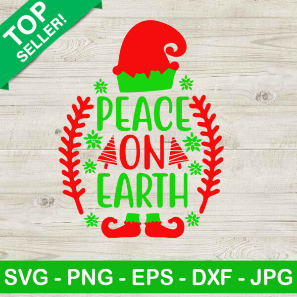 Peace on earth elf SVG, Christmas SVG, Elf squad SVG