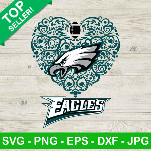 Philadelphia Eagles Heart SVG, Eagles Heart Logo SVG, Philadelphia Eagles SVG