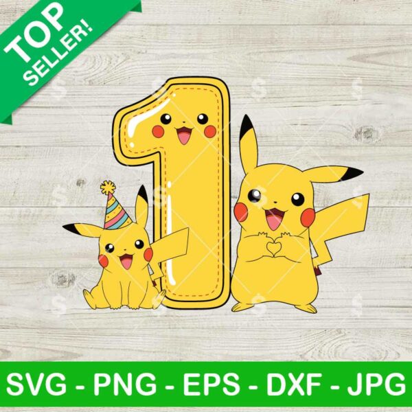 Pikachu 1st birthday SVG