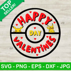 Pikachu Happy Valentines SVG, Valentines SVG, Pokemon Pokeball SVG