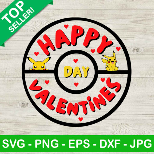 Pikachu Happy Valentines SVG