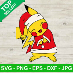 Pikachu santa claus SVG, Pikachu costume santa claus SVG, Pokemon christmas SVG