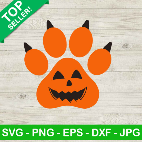 Pumpkin paw halloween SVG, Halloween paw SVG, Dog paw pumkin SVG