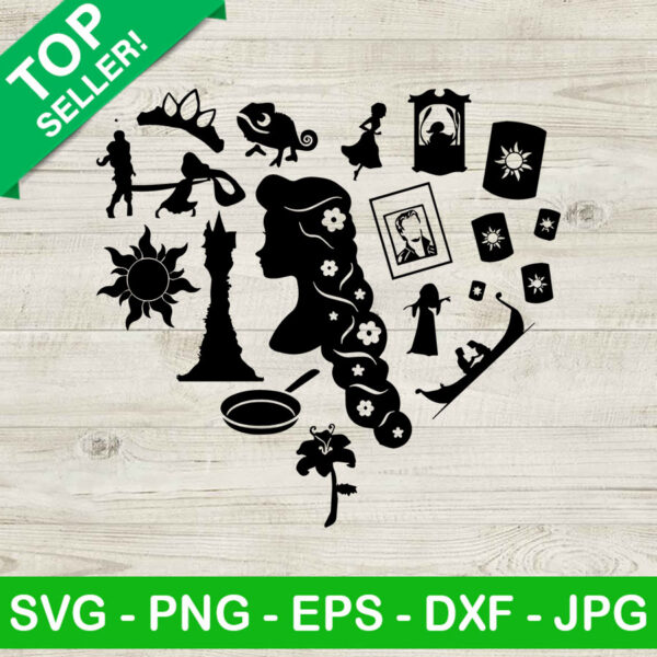 Rapunzel Heart SVG, Tangled SVG, Disney Rapunzel Tangled SVG