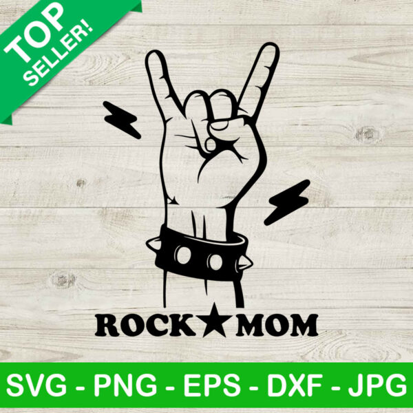 Rock mom SVG, Rock hand SVG, Rock and roll hand sign SVG