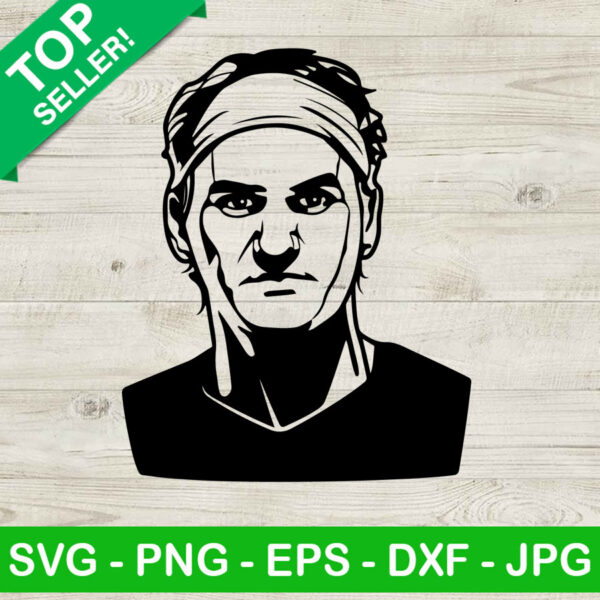 Roger federer SVG, Roger federer tennis SVG, Roger federer face SVG