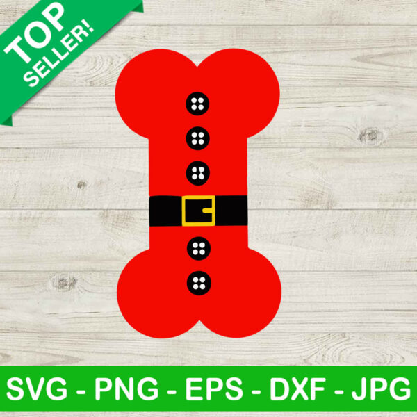 Santa Dog Bone SVG, Christmas Dog SVG, Santa Paws SVG