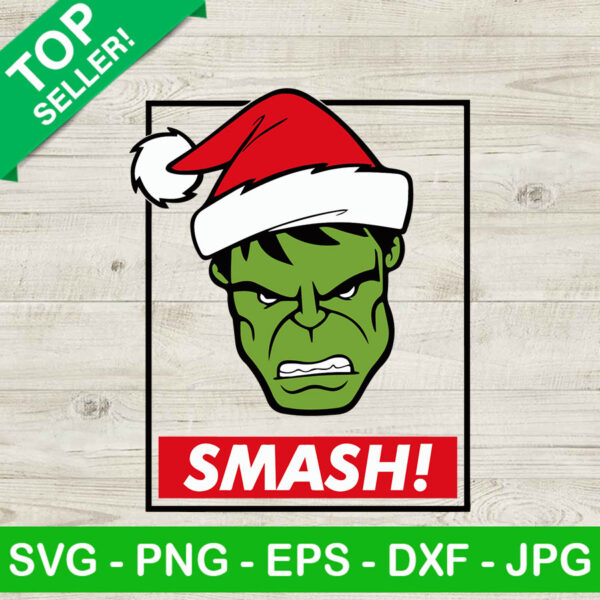 Santa Hulk SVG, Super Hulk Christmas Hat SVG, Smash Christmas SVG