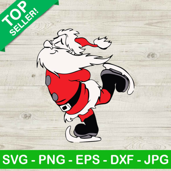 Santa claus Skating SVG, Christmas SVG, Santa snowboarding SVG