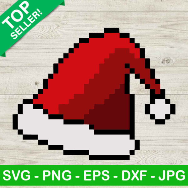 Santa hat pixel SVG, Santa hat SVG, Christmas SVG