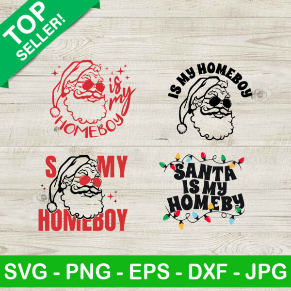 Santa is my homeboy christmas bundle SVG, Funny christmas SVG, Santa is my homeboy SVG