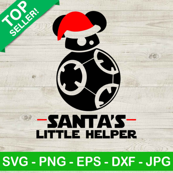 Santa's little helper bb8 SVG, Bb8 Christmas SVG, Santa hat SVG