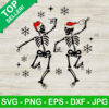 Skeleton christmas dacing SVG, Skeleton santa hat SVG, Dancing skull SVG