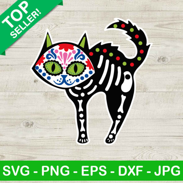 Skull cat halloween SVG, Skeleton cat SVG, Halloween Cat SVG