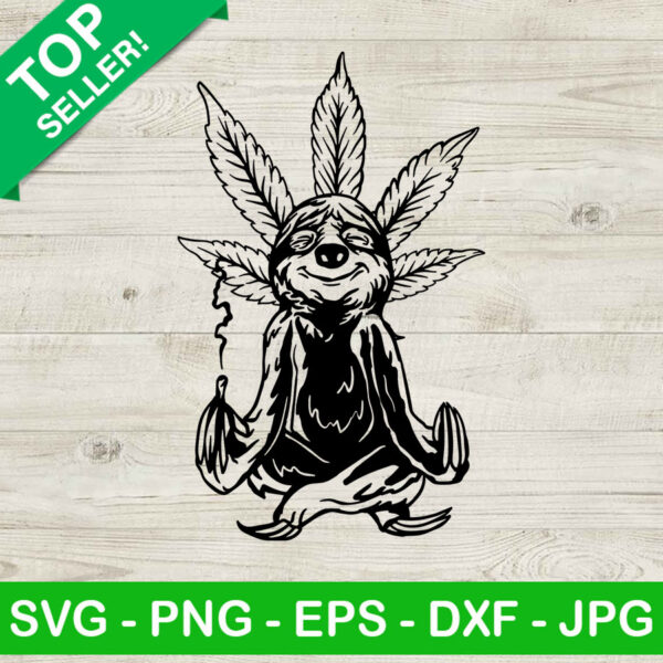 Sloth weed funny SVG, Cannabis SVG, Sloth smoking joint SVG