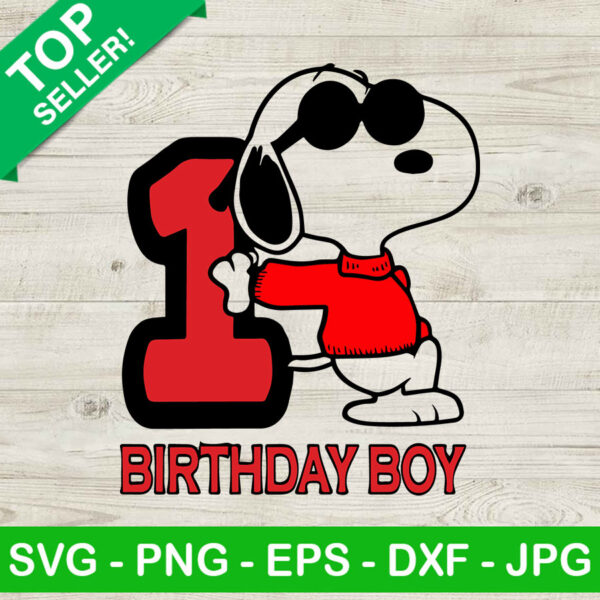 Snoopy Birthday Boy SVG, 1st Birthday Boy SVG, Snoopy SVG