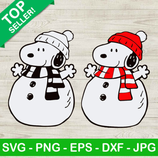 Snoopy Snowman SVG Snoopy Christmas SVG Funny Snowman Christmas SVG