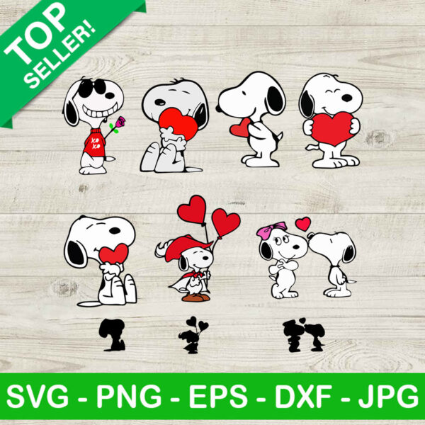 Snoopy Valentines SVG, Snoopy Bundle SVG, Happy Valentine SVG