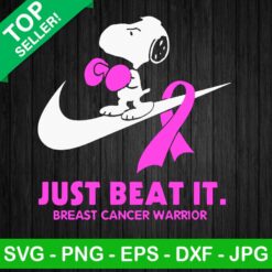 Snoopy Just Beat It SVG, Snoopy Breast Cancer SVG, Breast Cancer Warrior SVG