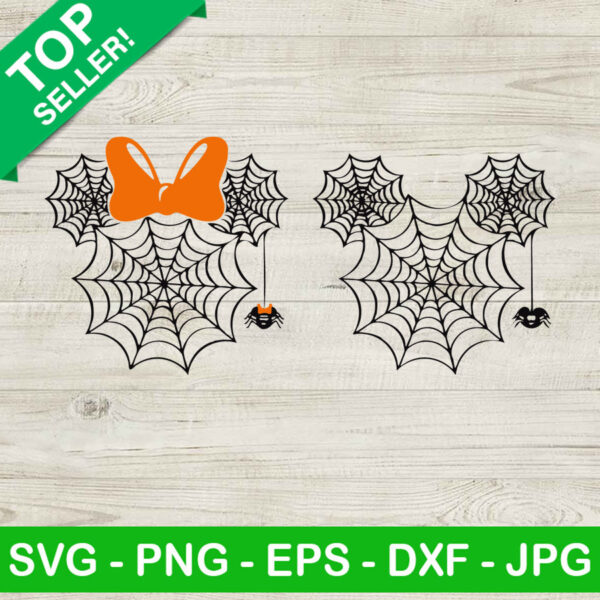 Spider web mickey head SVG, Spider web disney SVG, Spider web halloween SVG