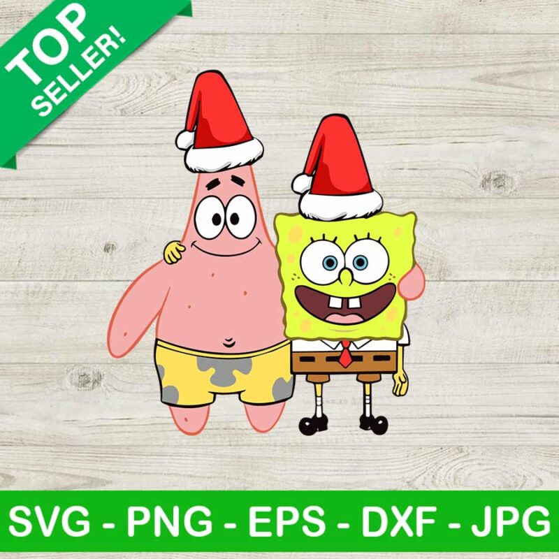 SpongeBob SquarePants santa hat SVG, SpongeBob SquarePants SVG, SpongeBob santa christmas SVG