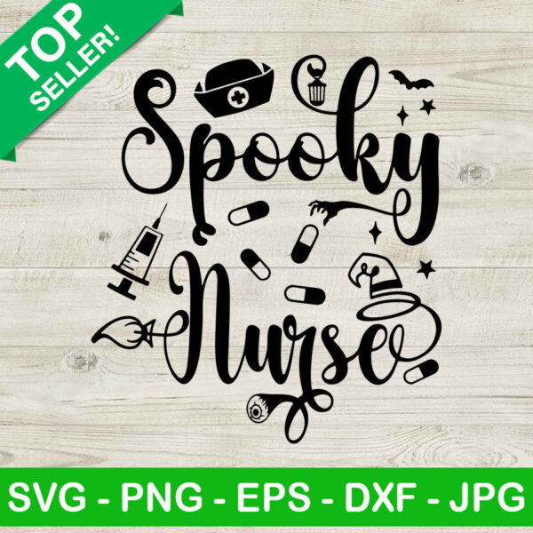 Spooky Nurse SVG, Nurse Halloween SVG, Halloween SVG