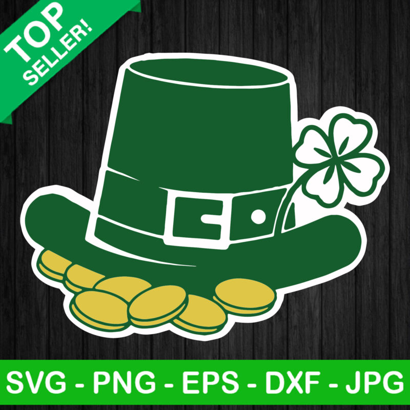 St Patricks Day Hat SVG, St Patricks Day Hat With Shamrock SVG, St Patrick's Day SVG