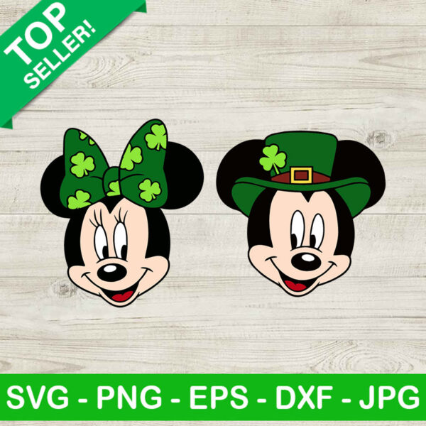 St Patricks Day Mickey Minnie Mouse SVG, Mickey Minnie Mouse SVG, St Patricks Day SVG