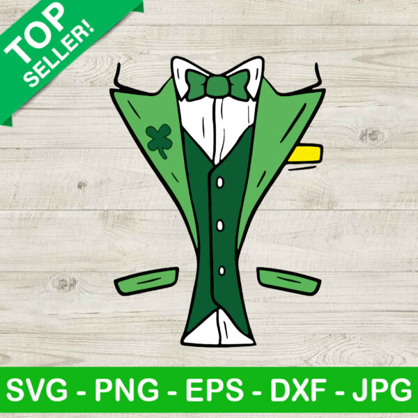 St Patricks Day Tuxedo SVG, Leprechaun Tuxedo Patricks Day SVG, Lucky SVG